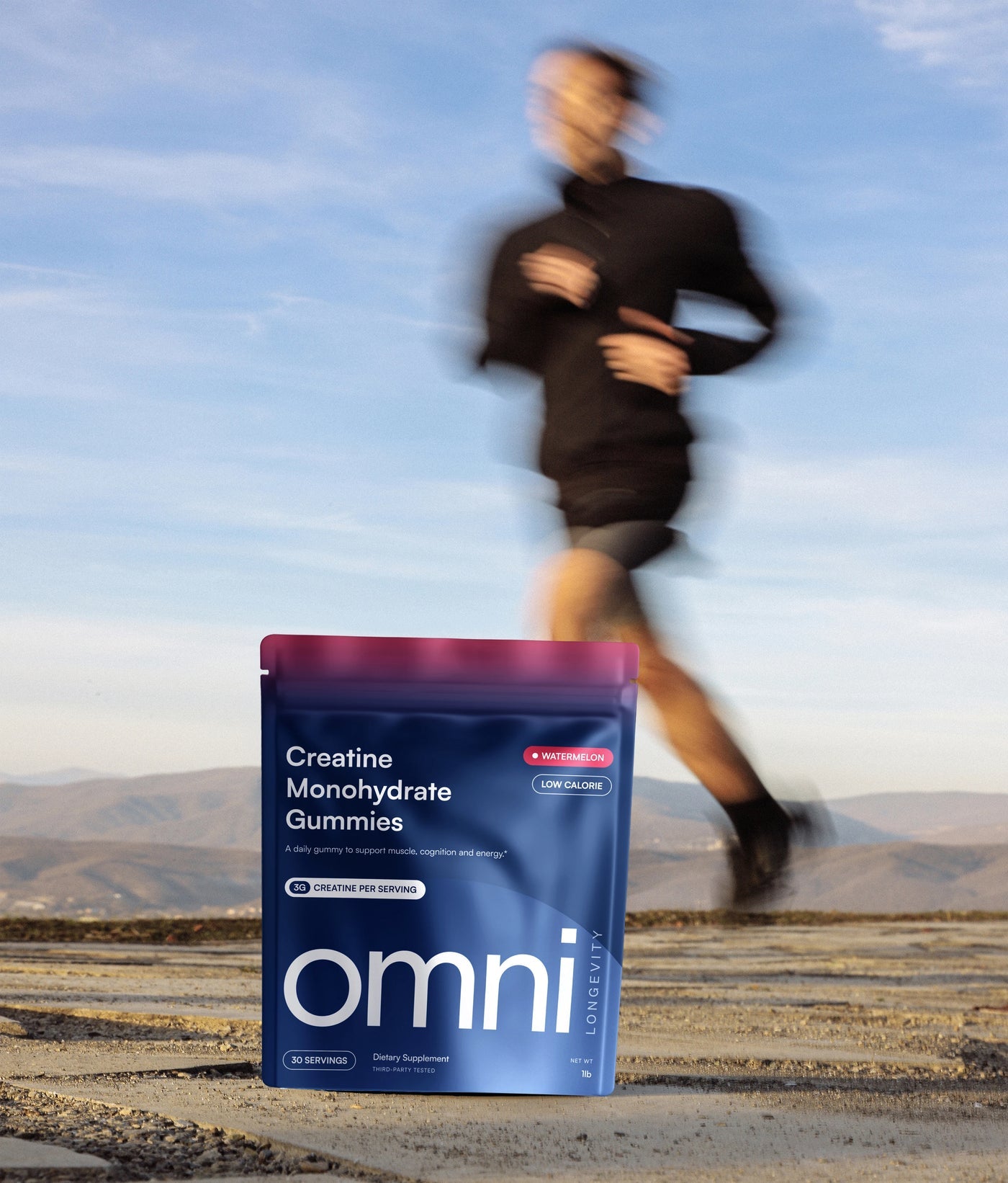 Runner with OMNI creatine gummies